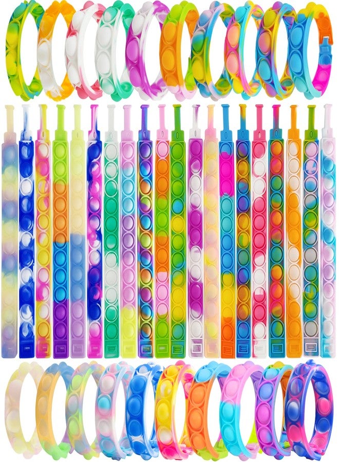 IERKEIE 120 Pcs Pop Bracelet Bubble Fidget Sensory Toys for Party Favors, Pop Keychain Bulk for Classroom Prizes, Easter Egg Basket Stuffers Christmas Valentine Gifts for Kids Students - Image 1